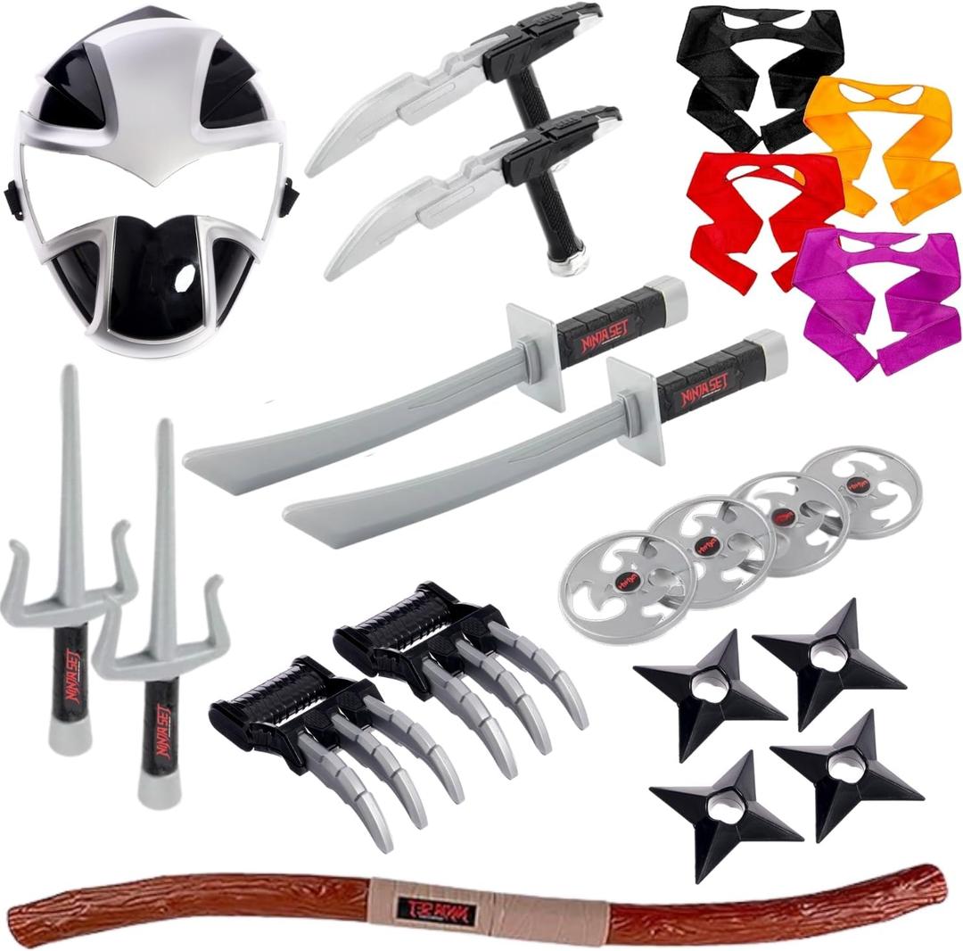 Liberty Imports Ninja Warrior Toy Weapons Role Playset Kids Pretend Play Dress Up Battles Costume Accessories