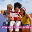 ZIYE for iPhone 15 Pro Phone Case Glitter Glossy Pink Coastal Beach Ocean Sea Shell Floral Collage for Women Girl Slim Shockproof Protective Phone Cover