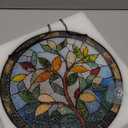 Stained Glass Window Hanging Colorful Tree of Life Large 11.8" - Plant Leaves Suncatcher Door Garden Sun Catcher Home Decor Birthday Christmas for Mom Men Woman Nana Friend