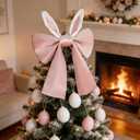 Easter Bunny Ears Bow DecorationPink Rabbit Ear Bow for Front Door, Window or Wall, 28x20 Inches