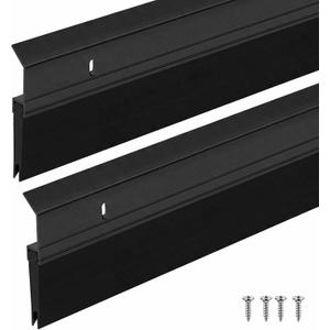 Hushee 2 Pack 36 Inches Door Sweep for Bottom of Door Exterior Interior, Double Rubber Aluminum Alloy, 1 Inch Gap Fill All-Season Energy Saving Commercial Weather Stripping Draft Stopper(Black)