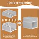 Wanheart Stackable PP Material Drawer Boxes for Wardrobe Storage Foldable Wardrobe Storage, Suitable for Bedrooms White 4-Piece Set (Small, short model)
