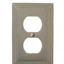Amerelle Steps Single Duplex Cast Metal Wallplate in Satin Nickel