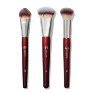 BK Beauty Core Complexion Trio Makeup Brushes Set (3PC) Foundation, Concealer, and Blending Brushes for Liquid, Cream & Powder Vegan, Cruelty-Free, Ultra-Soft Face Makeup Brushes