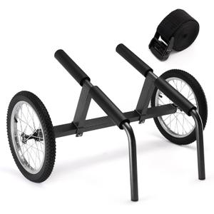 Kayak Beach Cart, SUP Cart,Width Adjustable Universal Canoe Dolly Heavy Duty Kayak Trolley with 16" Wheels, Sturdy 300 LBS Weight Capacity, B-Wide