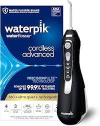 Waterpik Cordless Advanced 2.0 Water Flosser For Teeth, Gums, Braces, Dental Care With Travel Bag and 4 Tips, ADA Accepted, Rechargeable, Portable, and Waterproof, Black WP-582