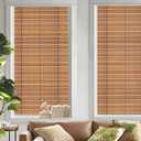 DKTIE Wooden Blinds Pattern Decorative Window Privacy Film, Sun Blocking Heat Control, Static Cling No Glue, with Installation Tools, Stained Glass Window Film (S531, 17.7" x 78.7")