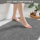 Bathroom Runner Rugs 24x16, Extra Soft and Absorbent Bath Mats, Non-Slip Shaggy Bath Rug for Bathroom Floor, Tub and Shower, Machine Washable, Quick Dry, Grey