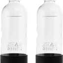 Replacement for SodaStream Bottles Carbonating Sparkling Water Machine 1 Liter (2-Pack, Black)