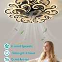 Modern LED Ceiling Light with Decorative Swirl Design, Energy-Efficient Ceiling Fan Lamp, Stylish Black and White Ceiling Light Fixture for Living Room, Bedroom, or Office