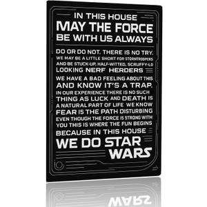 9-Pack House Rules Metal Tin Sign Wall Art Rustic in This House Signs Gifts for Home Wall Decor Metal Tin Sign In This House Compatible For Star Wars Home Wall Art Decor Gifts Bathroom Accessories May The Force Be With You Do Or Not There Is No Try Decorations Vintage Signs 8x12 Inches
