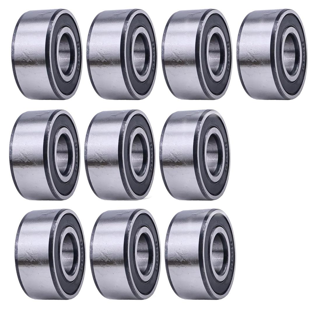JEENDA 10PCS Double Row Angular Contact Ball Bearings 5204-2RS Seals Bearings 20mm Bore x 47mm OD x 20.6mm Width