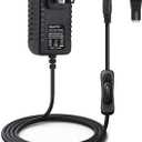 12V Power Supply with Switch, 110V to 12V AC to DC Power Adapter for LED Light Bar, Strip, Neon Sign, CCTV, 24 Watts 2A, 5.5 x 2.1 mm DC Barrel Connector, Black