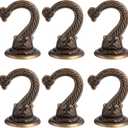 Hotop 6 Pcs Swag Ceiling Hooks Heavy Duty Swag Hooks Vintage Style Ceiling Hook for Hanging Plants Indoor Outdoor Decor Kitchen Flower Baskets Wind Chimes and Lights(Small,Bronze)