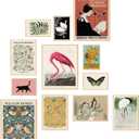 TRAMIN Vintage Eclectic Wall Art Prints, Modern Retro Maximalist Decor Aesthetic, Colorful Boho Gallery Wall Prints for Bedroom Dorm (Unframed)