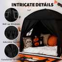 Sumbababy Large Teepee Tent for Kids: with Star Lights - Tent Indoor Kids Teepee Tent for Boys & Girls - Kids Play Tent Inside Canopy Bed for Playroom Gift Toys (All-Black)