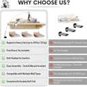 Snuggle & Play Cat Wall Shelves & Climbing System Modern Furniture Set with 3 Steps & Perch for Indoor Cats, Includes Wand Toy