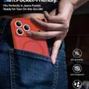 Magnetic Shockproof for iPhone 17 Pro Case,Upgrade[Camera Protection][Compatible with Magsafe][Non-Slip][Mil-Grade Protection]Slim Anti-Yellow Translucent Matte Phone Case for iPhone 17 Pro,Red