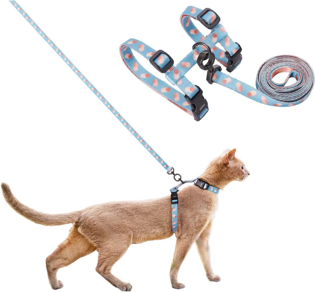 pidan Cat Harness & Leash Set, Cats Escape Proof Adjustable Kitten Harness for Large Small Cats (Blue)