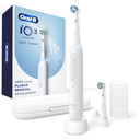 OralB iO Deep Clean Rechargeable Electric Toothbrush, White, iO Series 3 Limited, 2 Brush Heads, Travel Case, Pressure Sensor, 3 Cleaning Settings, 2Minute Timer