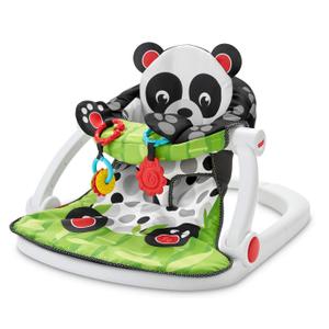 Fisher-Price Portable Baby Chair Sit-Me-Up Floor Seat with Developmental Toys and Crinkle & Squeaker Seat Pad, Panda Paws