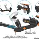 VR Gunstock for Meta Quest 2 Quest 3 Quest 3S Quest Pro Adjustable FPS Gaming Controller Accessories with Quick Magnetic Attachment Cheek Pad for Immersive VR Gameplay (Black)