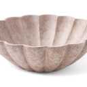 LuxLand Home Large Decorative Bowl, Modern Storage Bowls for Home Decor, Artificial Stone Beige Color, Stylish Decorative Fruit Bowl for Kitchen Counter, Key Bowl for Entry Table, Ruffle Decor