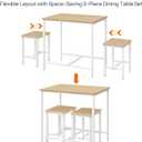 HOOBRO 3-Piece Industrial Dining Table Set, Kitchen Table, Space Saving Dinette for Kitchen, Dining Room, Small Space, Breakfast Nook, Living Room, Party, Natural and White WN75CZ01G1, 31.5'' L 23.6'' W 29.5'' H