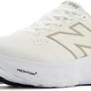 New Balance Women's Fresh Foam X 1080 V14 Shoes (6.5 Wide, White/Light Gold Metallic/Sea Salt)
