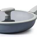 PRICUSIS Nonstick Ceramic Frying Pan with Lid, Non Toxic Skillet, Healthy Egg & Omelet & Chef's Skillet, PTFE PFOA & PFAS Free, Induction Compatible. (10Inch W/L) (Gray)