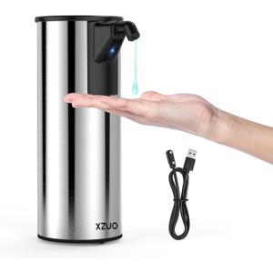 Automatic Soap Dispenser Touchless 11.8oz/350ml Four-Level Adjustable Dispenser VolumeStainless Steel Material,Battery Powered for Wide Compatibility in Kitchen, Bathroom, Hotel & Office