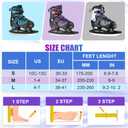Sitanflex Adjustable Ice Skates for Kids Girls Boys, Kids Ice Hockey Skates for Beginners Ages 4-12, Toddler Ice Skating Shoes with Safety Ankle Support and Soft Padding for Outdoor & Rink, Blue