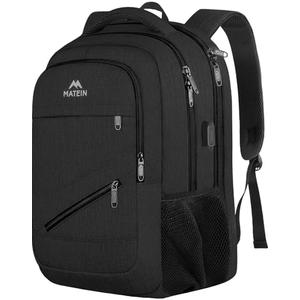 MATEIN 15.6 Inch Backpack for Men Women, 20 L Personal Item Casual Backpack Airline Approved, Water Resistant Laptop Computer Backpack with Multiple Organized Pockets, Black