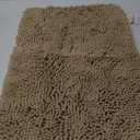 OLANLY Bathroom Rugs 24x16, Extra Soft Absorbent Chenille Bath Rugs, Rubber Backing Quick Dry, Machine Washable Bath Mats for Bathroom Floor, Tub and Shower, Home Decor Accessories, Beige