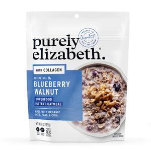 4 x Purely Elizabeth, Oat Blueberry Walnut Collagen Pouch, 8 Ounce (EXP 05/09/26)