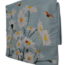 Daisy Decor Outdoor Farmhouse Pillowcase Summer Floral Pillow Covers 17x17 Inch Blue Pale Yellow Welcome Summer Decorative Throw Pillow Cover for Indoor Home Sofa Couch Bedroom