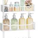 SWTYMIKI Over The Door Hook with 16 Hooks & 2 Mesh Baskets - Heavy Duty Over The Door Organizer Hanger for Towels, Coats, Clothes - Space Saving Hanging Rack for Bathroom, Living Room, White