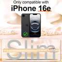 2 x Hython for iPhone 16e Case Glitter, Clear Glitter Sparkly Shiny Bling Sparkle Cute Cover, Anti-Scratch Soft TPU Thin Slim Fit Shockproof Protective Phone Cases for Women Girls, Magnetic Rose Gold