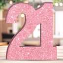 7.8 IN Glitter Birthday Number Table Decoration Freestanding Party Centrepiece Sparkly Pink Number Ornament for Celebrations Reusable - 21