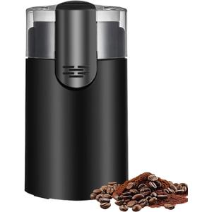 Coffee Grinder - Electric Stainless Steel Coffee Mill, Adjustable Grinding, Includes Cleaning Brush, High Speed Grinding Tool for Home, Kitchen, Cafe, Cold Brew, Travel, 9.2x9.2x17.2cm