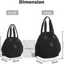 NOTAG Casual Backpack Purse for Women Shoulder Bag Waterproof Nylon Anti-theft Large Purse Shoulder Hobo Bags Travel Work (Black-S) (Black)