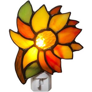 Stained Glass Sunflower Night Light,Suitable for corridors, bedrooms, and Kitchens.A Gift for mom.DYM8011
