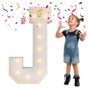 3FT Marquee Light Up Letters, Large Marquee Letters, Mosaic Balloon Frame Letters Big Letters For Engagement Wedding Decorations Birthday Party Backdrop Decor, Balloon Arch Kit Letter J