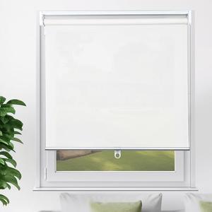 YCUHEN Cordless Roller Shades Pull Down Window Blinds Room Darkening Rolled Up Shades with Push-Pull Rod for Home and Office Bedroom Bathroom Living Room, White, 32×72 Inc