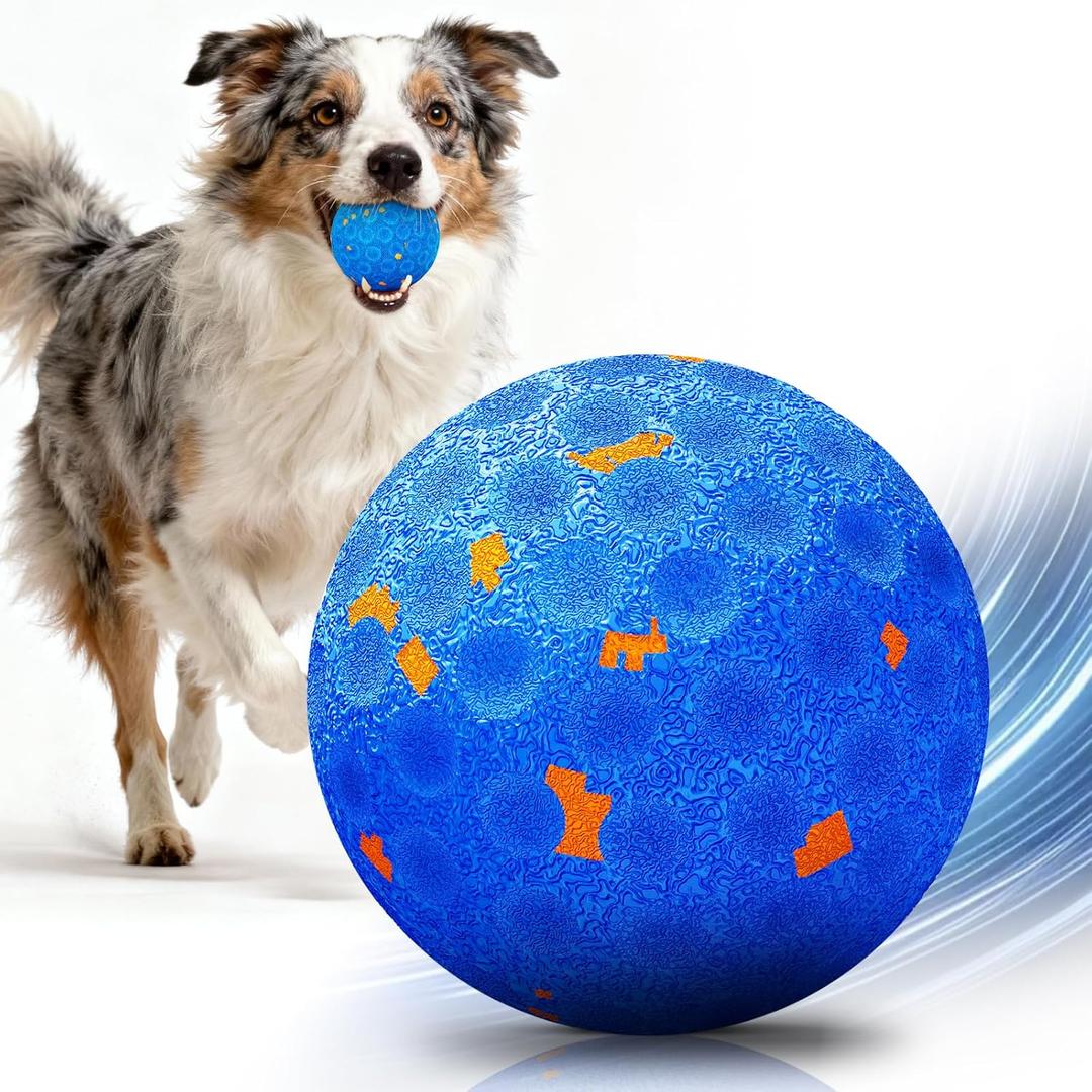 Smart Interactive Dog Toys for Aggressive Chewers, Self-Moving Chew Proof Dog Ball with Automatic Vibrating, IP54 Waterproof & E-TPU Material - Boredom & Training(Blue)