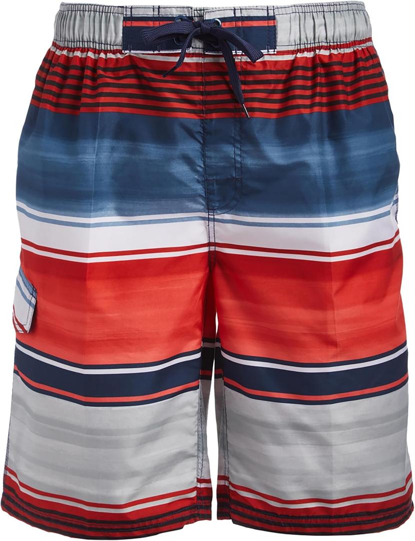 Kanu Surf Boys' Avalon Quick Dry UPF 50+ Beach Swim Trunk (3T, Avalon Navy/Red)