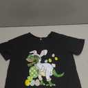 Boys Easter Shirts Cotton Bunny T-Shirts Dinosaur Rabbit Eggs Casual Short Sleeve Tee Size 5-6 Black