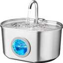 Cat Water Fountain Stainless Steel: 73oz/2.2L Cat Fountain for Drinking- Pet Water Fountain Inside - Automatic Dog Watering Dispenser Bowl - Pet Feeding & Watering Supplies