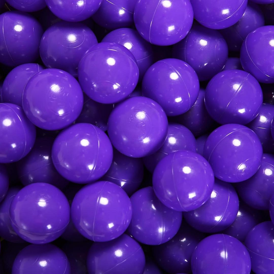Ball Pit Balls for Kids, Plastic Refill 2.2 Inch Balls, 100 Pack, Bright Colors, Phthalate and BPA Free, Includes a Reusable Storage Bag with Zipper