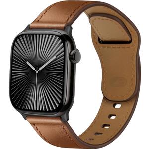 Leather Bands for Apple watch Band 44mm 45mm 46mm 49mm 40mm 41mm 38mm 42mm iWatch Bands for Men Women,Genuine Leather Strap Wristband for Apple watch Series 10 9 8 7 6 5 4 3 SE/2nd Ultra/2